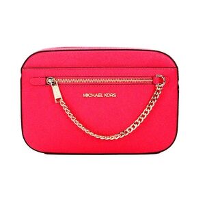 Michael Kors NWT PINK Zip Crossbody Bag in Electric PINK Saffiano